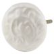 Solid Cream Floral Ceramic Cabinet Knobs
